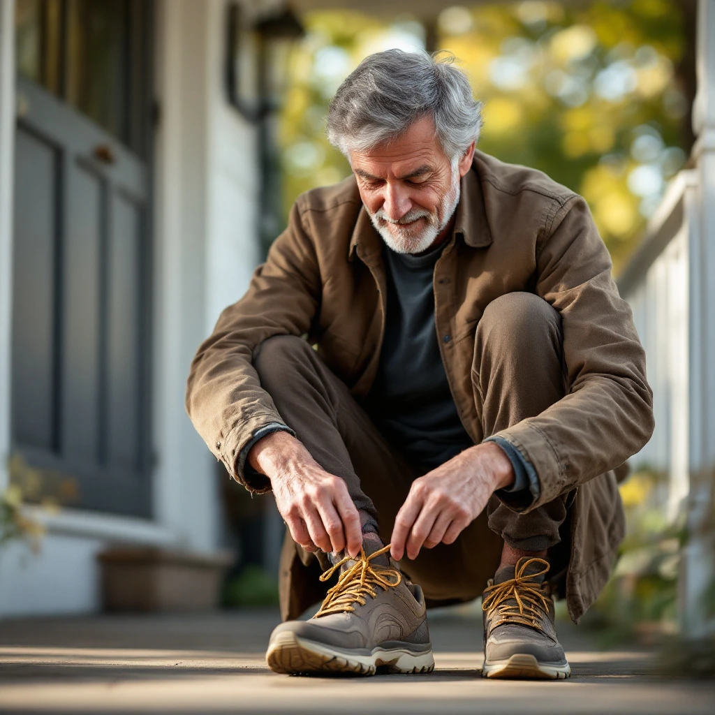 Walking outdoors on a path wearing shoes fitted with the insoles